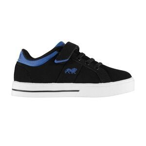 Lonsdale Childrens/Kids Latimer Leather Sneakers / Black/Blue